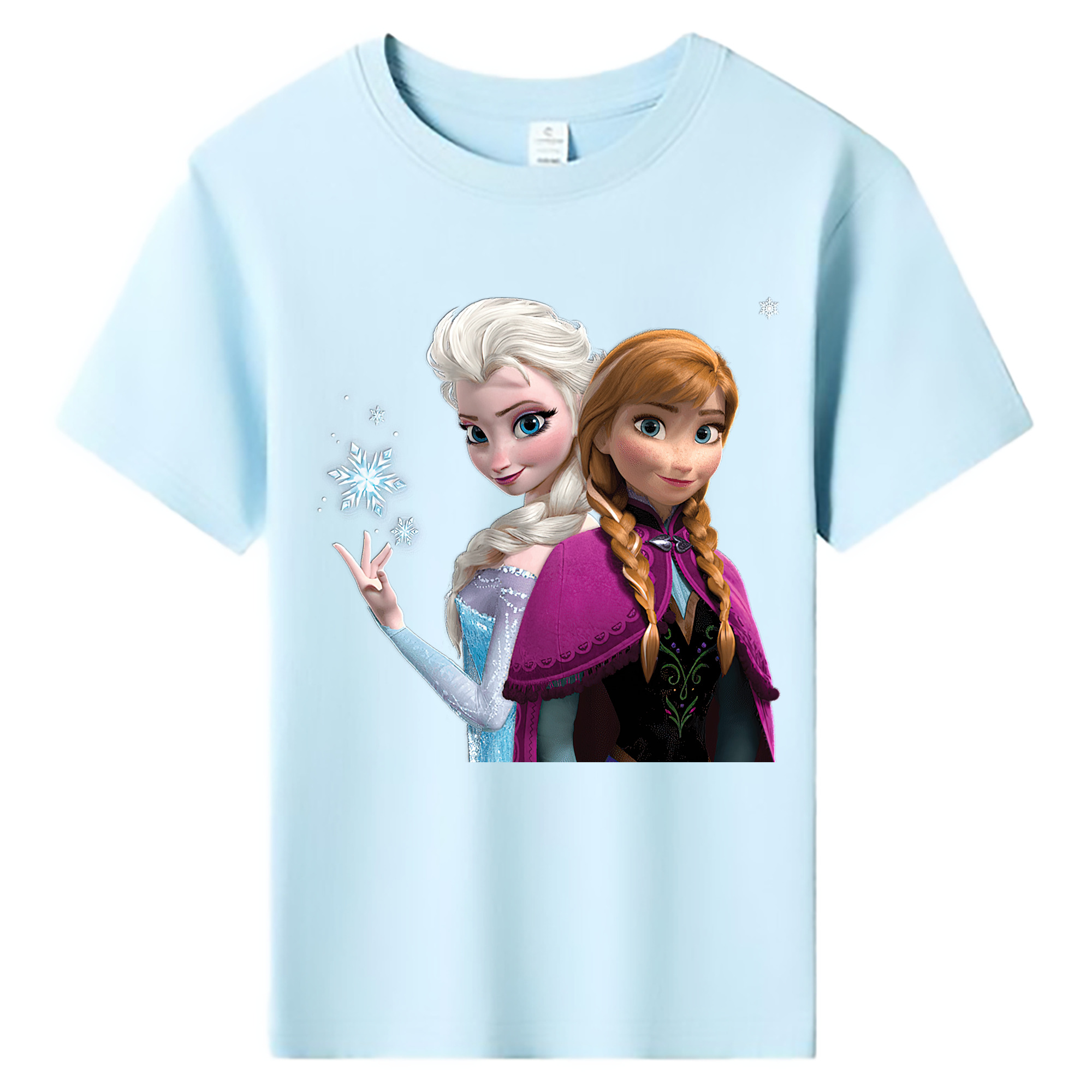（画像用） アナと雪の女王 アンナ エルサ Frozen Anna Elsa 綿100％キッズTシャツ（フロントプリント）